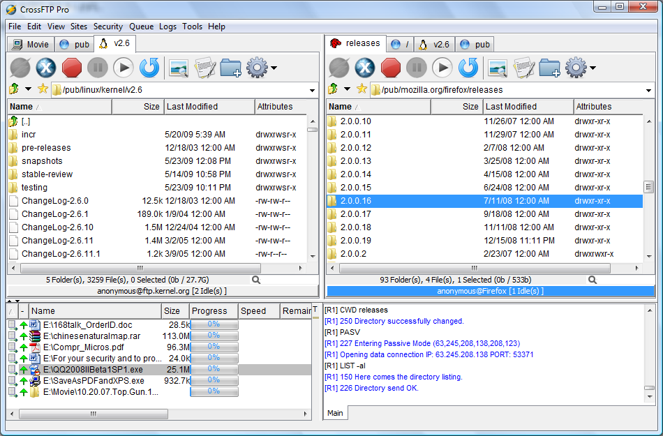 CrossFTP freeware screenshot
