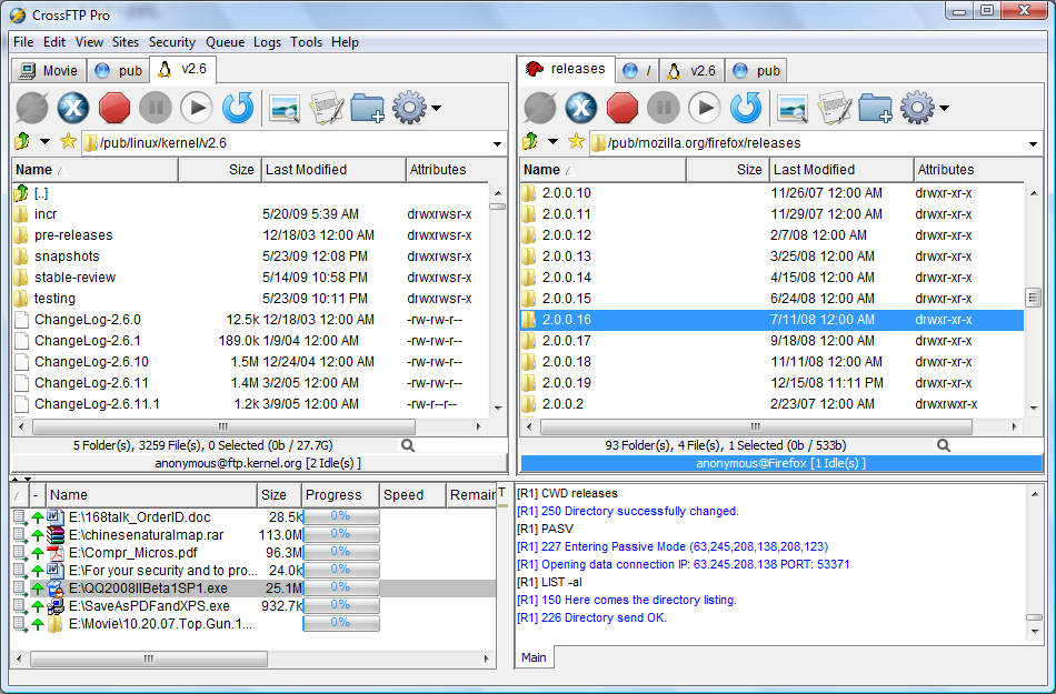 Click to view CrossFTP 1.80c screenshot