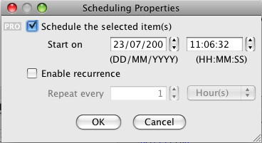 Schedule Dialog